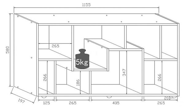 REGAL 116/58/20 cm barve bukve