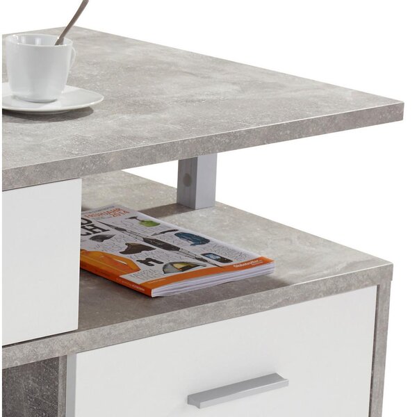 Modern Living Klubska Miza Quattro, Siva, Bela
