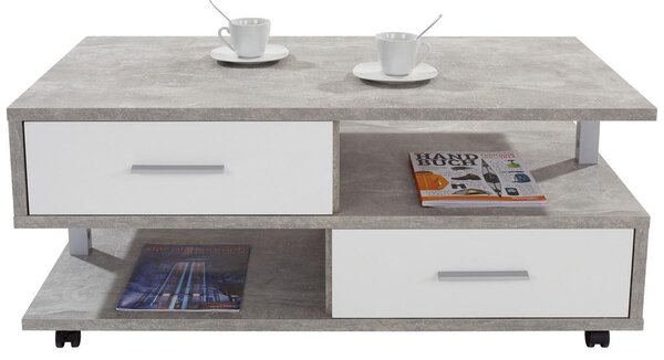 Modern Living Klubska Miza Quattro, Siva, Bela