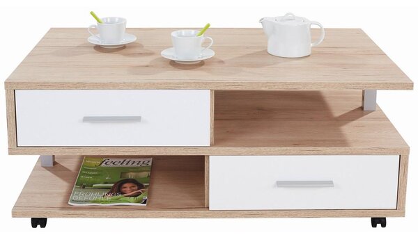Modern Living Klubska Miza Quattro, Bela, Barva Hrasta