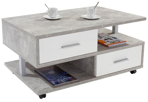 Modern Living Klubska Miza Quattro, Siva, Bela