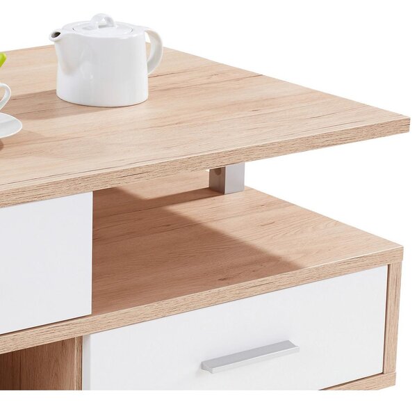 Modern Living Klubska Miza Quattro, Bela, Barva Hrasta