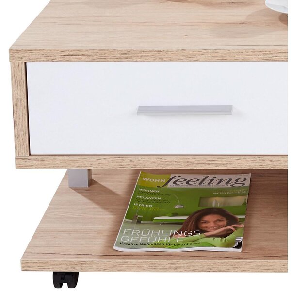 Modern Living Klubska Miza Quattro, Bela, Barva Hrasta