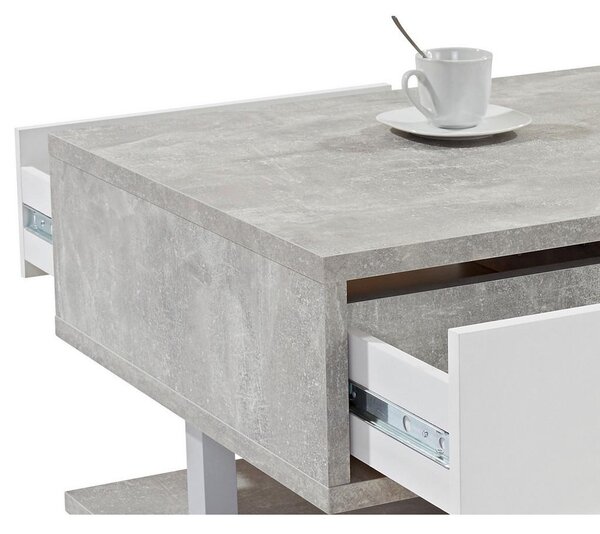 Modern Living Klubska Miza Quattro, Siva, Bela