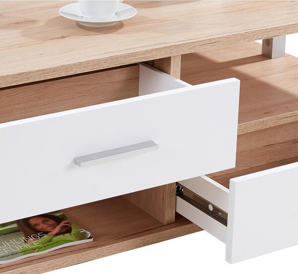 Modern Living Klubska Miza Quattro, Bela, Barva Hrasta
