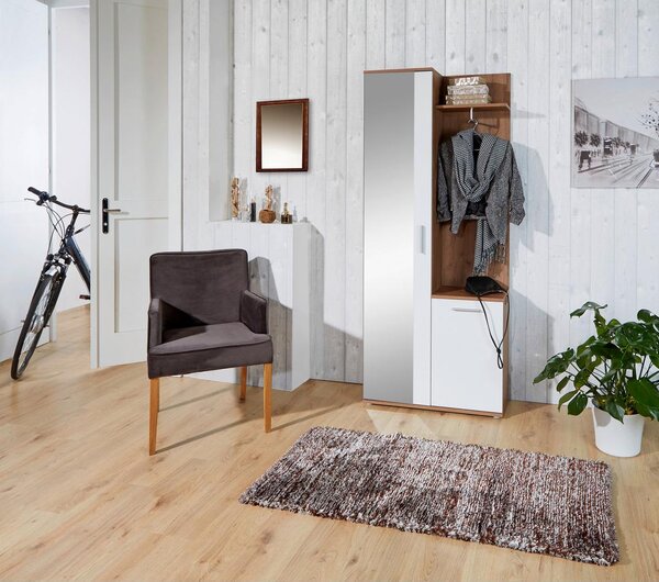 Modern Living Predsoba Xara, Bela, Barva Hrasta, Ogledalo