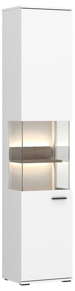 Modern Living Vitrina Cotia New, Bela, Barva Hrasta, Osvetlitev
