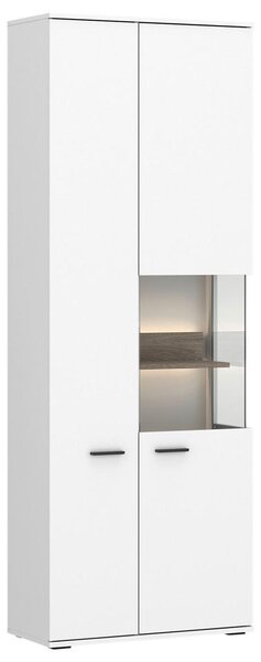 Modern Living Vitrina Cotia New, Bela, Barva Hrasta, Osvetlitev