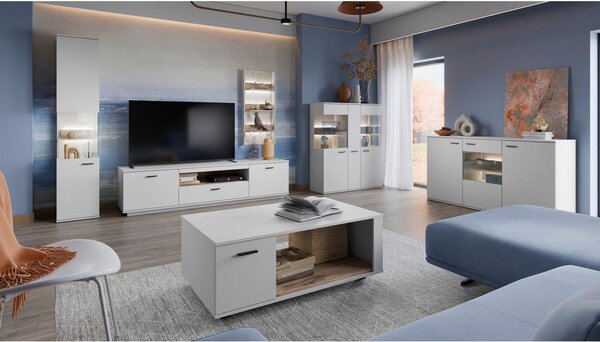 Modern Living Klubska Miza Cotia, Bela, Barva Hrasta