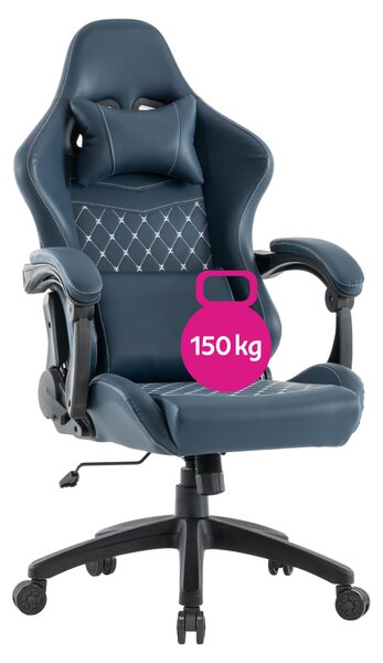 KONDELA Pisarniški/igričarski stol, modra, nosilnost 150 kg, SAMIE