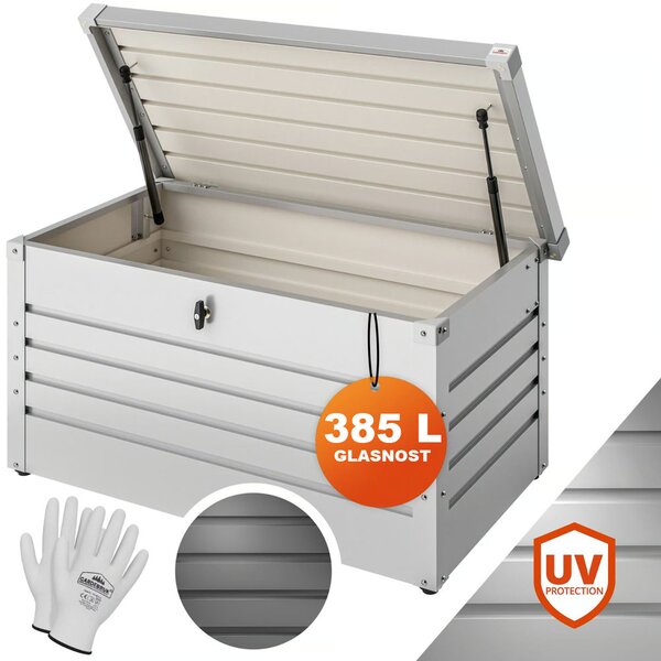 Kovinski shranjevalni zaboj METALBOX, 385L, 120×62×63cm, siva Gardebruk