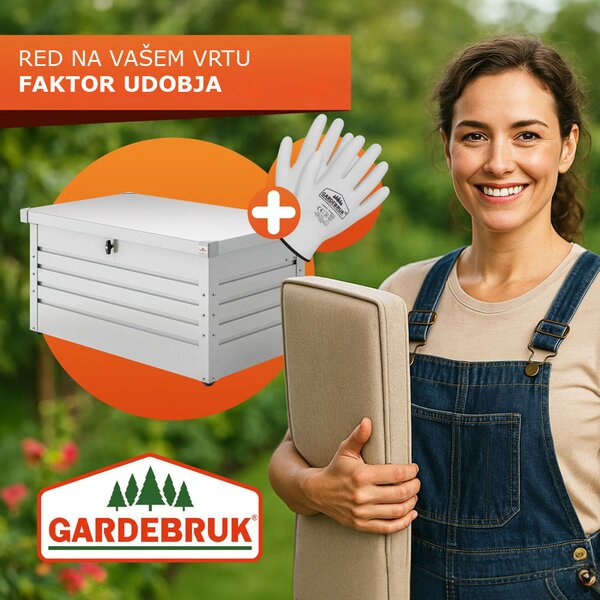 Kovinski shranjevalni zaboj METALBOX, 385L, 120×62×63cm, siva Gardebruk