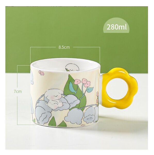 Cvetlični lonček z žličko 280 ml + darilna škatla-RUMENA
