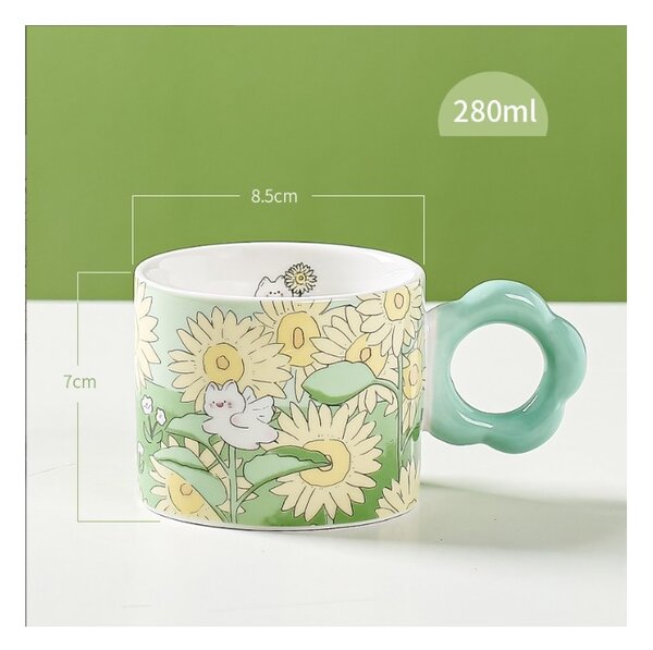 Cvetlični lonček z žličko 280 ml + darilna škatla-ZELENA