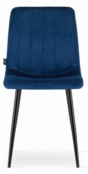 Jedilni set 1 + 4, črna miza RAMOD 100x60 cm + moder stol LAVA s črnimi nogami