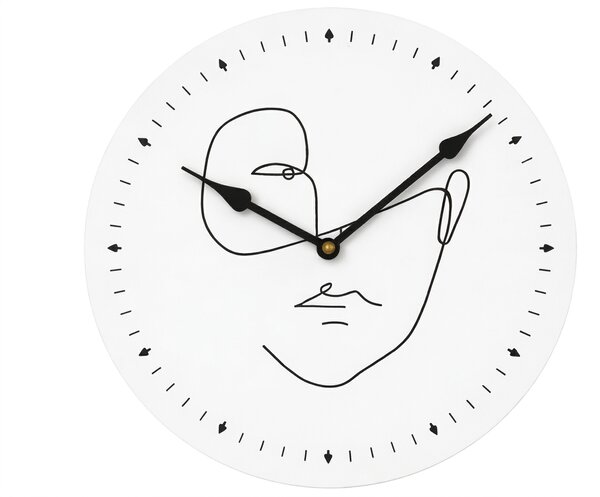 Stenska ura LINE FACE 29 cm, bela