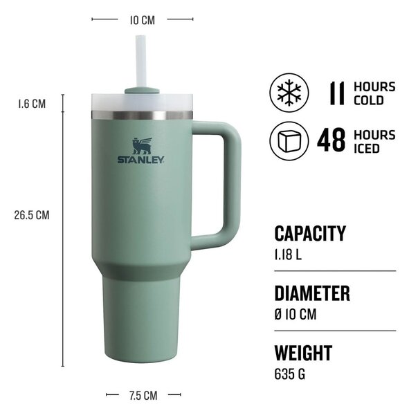 Zelena termoska 1,18 l Quencher H2.O FlowState – Stanley