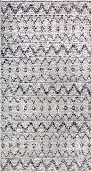 Siva pralna preproga 80x150 cm Zig Zag – Vitaus