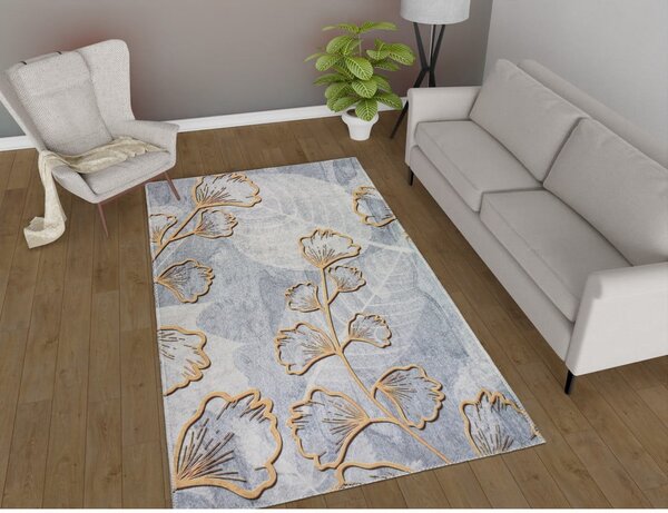 Siva/v zlati barvi pralna preproga 80x150 cm Dainty – Vitaus