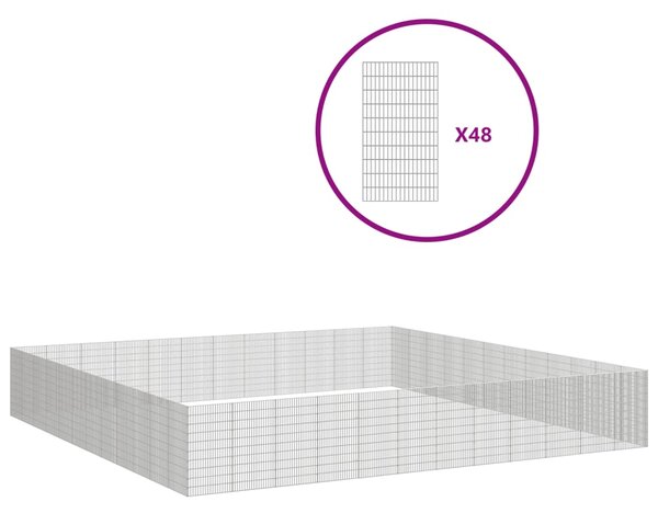 VidaXL Ograda za živali na prostem z 48 paneli 54x100 cm železo