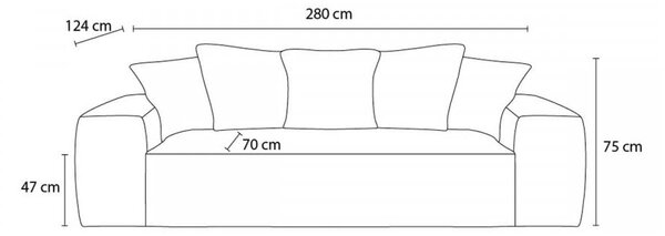 Svetlo rožnata sedežna garnitura iz rebrastega žameta 280 cm Voltaire – Bobochic Paris