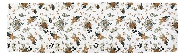 Bombažen namizni tekač z božičnim motivom 40x140 cm Festive Flowers – Butter Kings