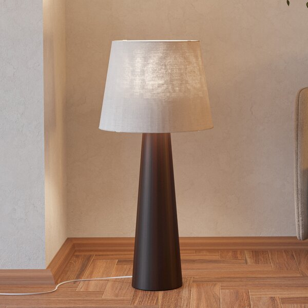EGLO Stoječa svetilka Patemisco, rjava/naravna, jeklo, tekstil, višina 90 cm, Rjava / rjasta, Dnevna soba / jedilnica, Kovina
