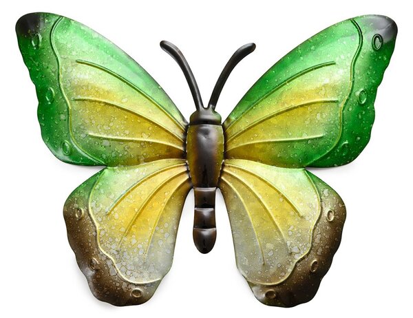 Stenska kovinska dekoracija metulj BUTTERFLY 40 cm - več barv Barva: Rdeča