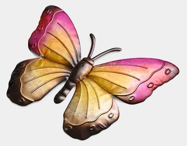 Stenska kovinska dekoracija metulj BUTTERFLY 30 cm - več barv Barva: Vijolična