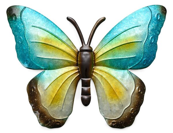 Stenska kovinska dekoracija metulj BUTTERFLY 40 cm - več barv Barva: Rdeča
