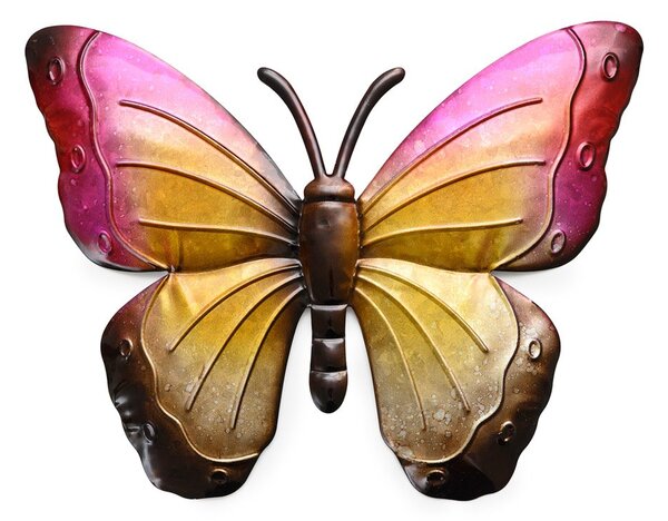 Stenska kovinska dekoracija metulj BUTTERFLY 40 cm - več barv Barva: Rdeča