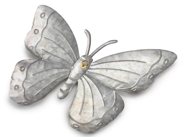 Stenska kovinska dekoracija metulj BUTTERFLY 40 cm - več barv Barva: Rdeča