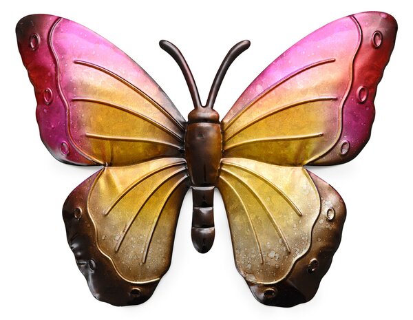 Stenska kovinska dekoracija metulj BUTTERFLY 30 cm - več barv Barva: Vijolična