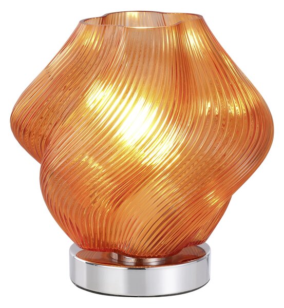 EGLO Namizna svetilka Meliciano, oranžna, steklo, višina 23 cm, E27, Oranžna, Dnevna soba / jedilnica, Steklo