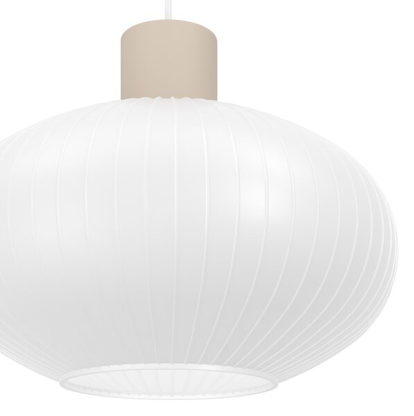 EGLO Visoka svetilka Dasmina, Ø 25 cm, bela/pesek, steklo, E27, zatemnjen, Bela, Dnevna soba / jedilnica, Steklo, Mladostno bivanje