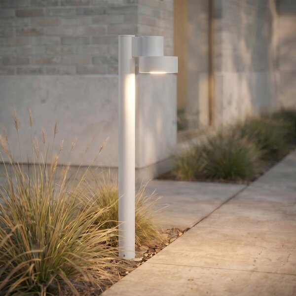 Lucande LED-ulična svetilka Elune, svetlo siva, IP44, višina 77 cm, Siva, Aluminij, Sodobni