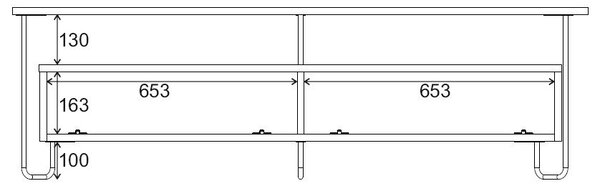 Črna TV omarica 150x45 cm Dilly – Marckeric