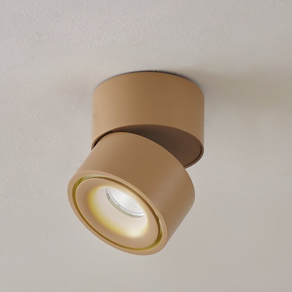 Arcchio LED stropni reflektor Rotari, rjav, 1-svetl, zatemnjen, Rjava / rjasta, Hodnik, Aluminij, Sodobni