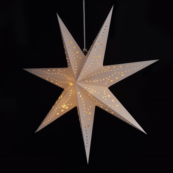 Božična papirnata zvezda s sedmimi kraki STARION 60 cm, bela