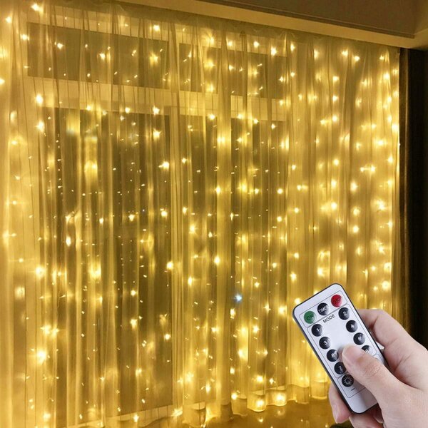 LED svetlobna zavesa ZVEZDNI DEŽ 3x3 m, topla bela