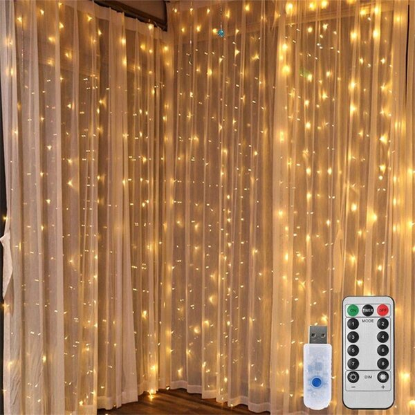 LED svetlobna zavesa ZVEZDNI DEŽ 3x3 m, topla bela