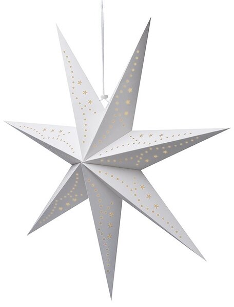 Božična papirnata zvezda s sedmimi kraki STARION 60 cm, bela