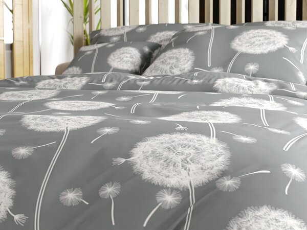 Bombažna posteljnina DANDELION BLEND siva hotelska kapa Dimenzije posteljnine: 70 x 90 cm | 140 x 200 cm