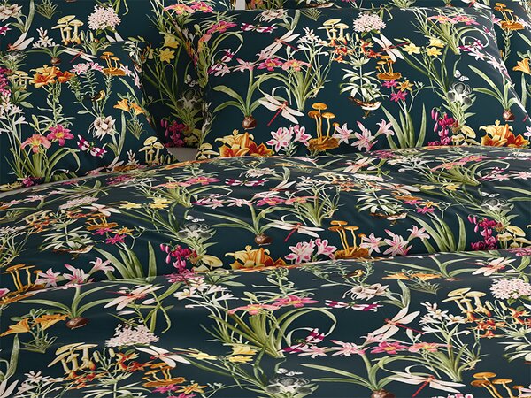 Bombažna posteljnina MYSTIC GARDEN temno zelena Dimenzije posteljnine: 70 x 90 cm | 140 x 200 cm