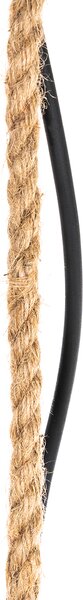 Rustikalna zunanja viseča svetilka črna ratan 40 cm - Calamus