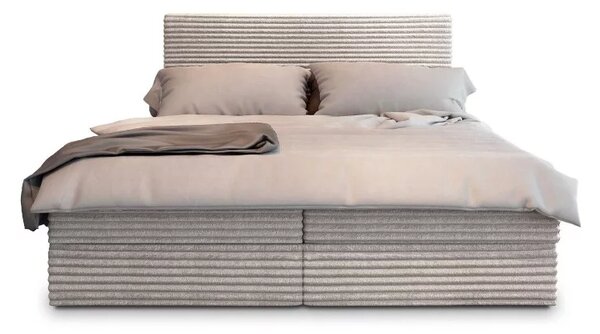 Oblazinjena postelja boxspring ISPIRA 140x200 cm kremna Vzmetnica: Vzmetnica Bonell
