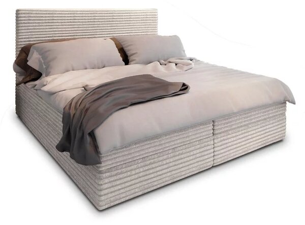 Oblazinjena postelja boxspring ISPIRA 140x200 cm kremna Vzmetnica: Vzmetnica Bonell