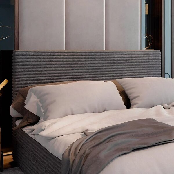 Oblazinjena postelja boxspring ISPIRA 140x200 cm kremna Vzmetnica: Vzmetnica Bonell