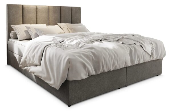 Oblazinjena postelja boxspring MERALIS 160x200 cm siva Vzmetnica: Vzmetnica Bonell