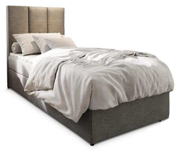 Oblazinjena postelja boxspring MERALIS 80x200 cm siva Vzmetnica: Vzmetnica Bonell